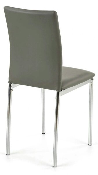 Scaun tapitat K137, gri/crom, piele ecologica/metal, 43X49X92 CM