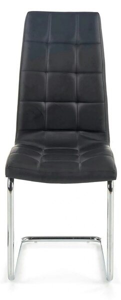 Scaun tapitat K147, negru/crom, piele ecologica/metal, 42X55X101 CM