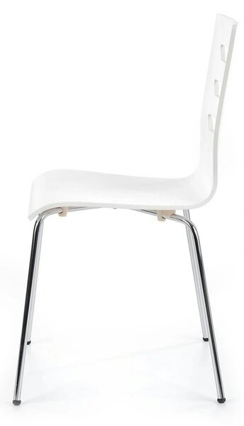 Scaun K155, alb/crom, placaj indoit/metal, 43x47x85 cm