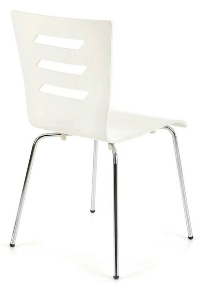 Scaun K155, alb/crom, placaj indoit/metal, 43x47x85 cm