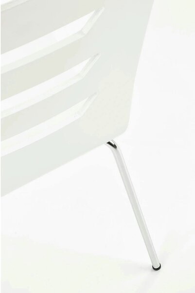Scaun K155, alb/crom, placaj indoit/metal, 43x47x85 cm