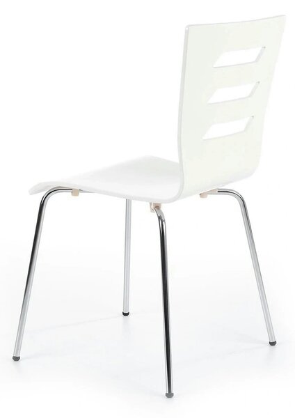 Scaun K155, alb/crom, placaj indoit/metal, 43x47x85 cm