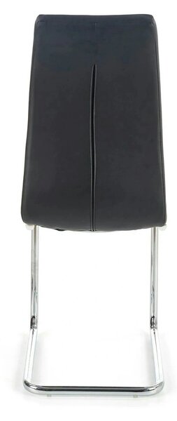 Scaun tapitat K147, negru/crom, piele ecologica/metal, 42X55X101 CM