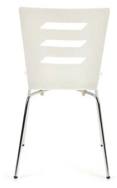 Scaun K155, alb/crom, placaj indoit/metal, 43x47x85 cm