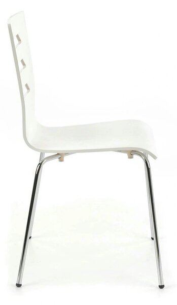 Scaun K155, alb/crom, placaj indoit/metal, 43x47x85 cm
