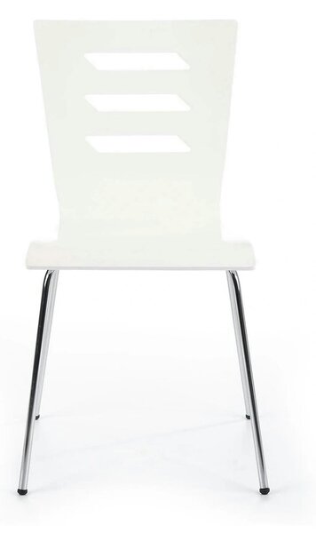 Scaun K155, alb/crom, placaj indoit/metal, 43x47x85 cm