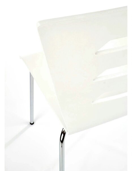 Scaun K155, alb/crom, placaj indoit/metal, 43x47x85 cm