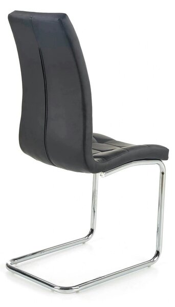 Scaun tapitat K147, negru/crom, piele ecologica/metal, 42X55X101 CM