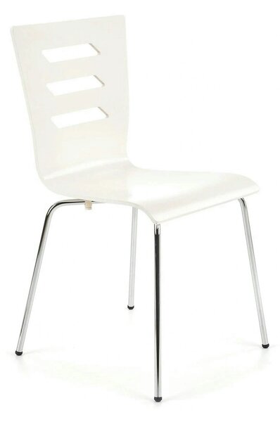 Scaun K155, alb/crom, placaj indoit/metal, 43x47x85 cm