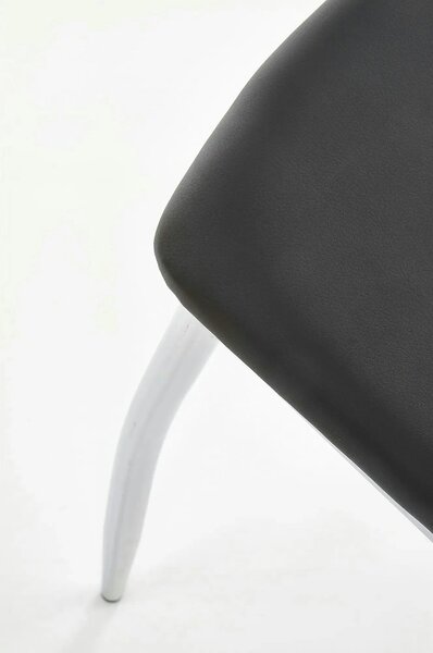 Scaun tapitat K187, negru/crom, piele ecologica/metal, 46x56x97 cm