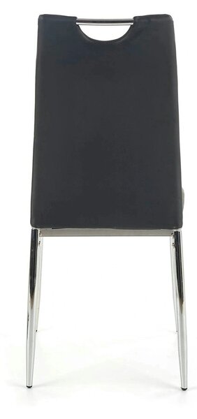Scaun tapitat K187, negru/crom, piele ecologica/metal, 46x56x97 cm