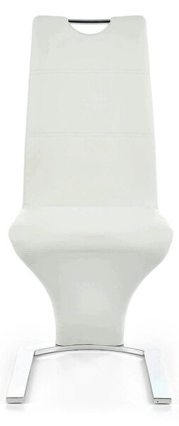 Scaun tapitat K188, alb/crom, piele ecologica/metal, 45X63X101 CM