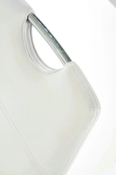 Scaun tapitat K188, alb/crom, piele ecologica/metal, 45X63X101 CM