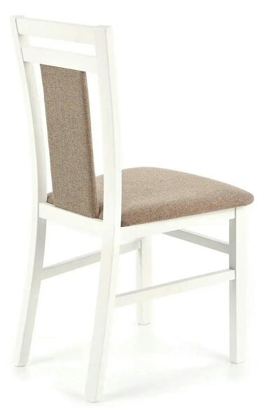 Scaun HUBERT 8, bej/alb, stofa clasica/lemn de fag, 45x51x90 cm
