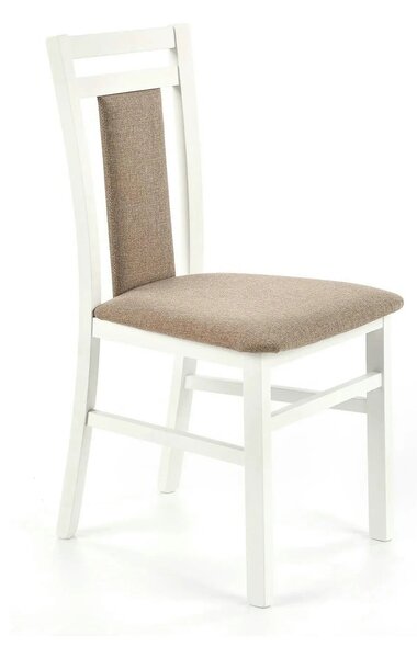 Scaun HUBERT 8, bej/alb, stofa clasica/lemn de fag, 45x51x90 cm
