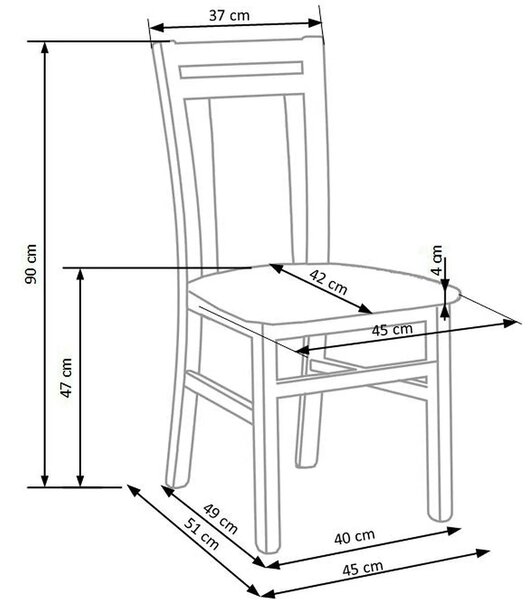 Scaun tapitat Hubert 8, gri, 45X51X90 CM