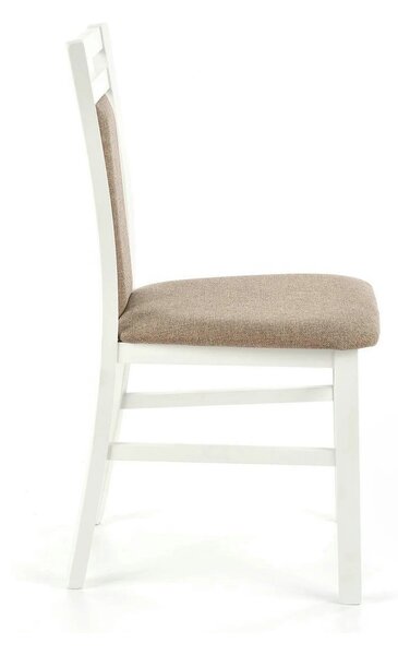 Scaun HUBERT 8, bej/alb, stofa clasica/lemn de fag, 45x51x90 cm