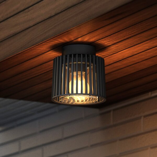 LUTEC Lampă de exterior SHYNE, negru, 16 cm, metal, IP54, E27, reglabil, Negru, Aluminiu, Modern