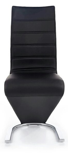 Scaun tapitat K194, negru/alb/crom, piele ecologica/metal, 45X58X99 CM