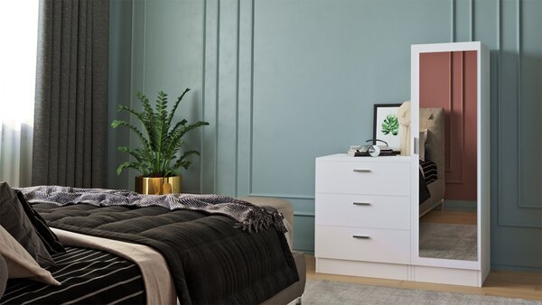 Dulap multifuncțional cu oglinda Cc6 Alb 40x140x47 cm