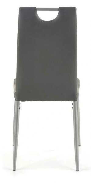 Scaun tapitat K202, gri/crom, piele ecologica/metal, 44X54X97 CM