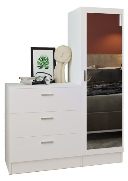 Dulap multifuncțional cu oglinda Cc6 Alb 40x140x47 cm