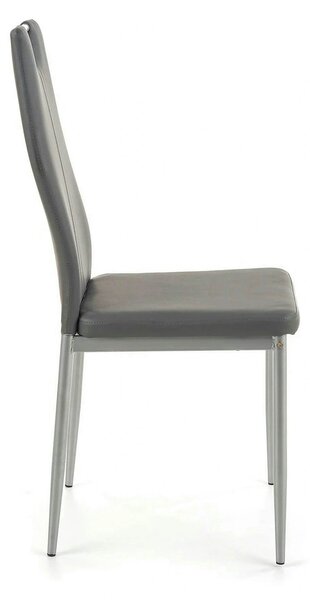 Scaun tapitat K202, gri/crom, piele ecologica/metal, 44X54X97 CM