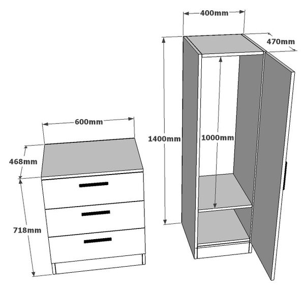 Dulap multifuncțional cu oglinda Cc6 Alb 40x140x47 cm