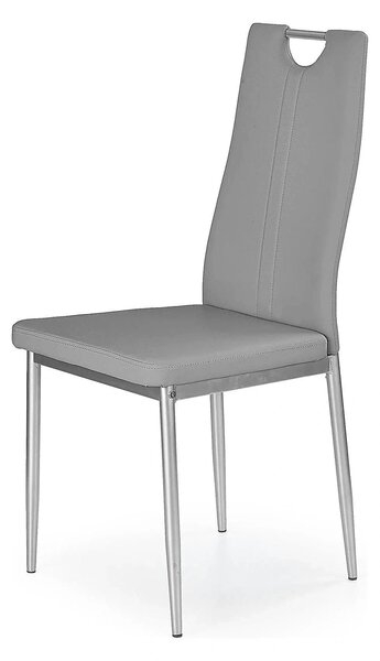 Scaun tapitat K202, gri/crom, piele ecologica/metal, 44X54X97 CM