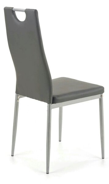 Scaun tapitat K202, gri/crom, piele ecologica/metal, 44X54X97 CM