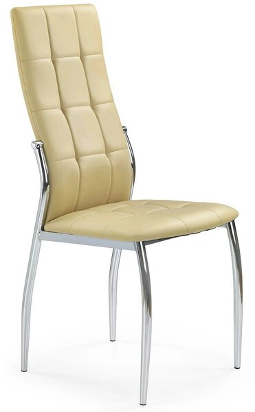 Scaune bucatarie inox K209, bej/crom, piele ecologica/metl, 43x54x101x