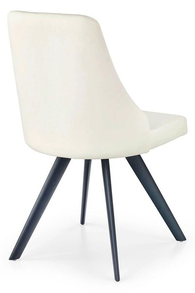 Scaun tapitat K206, alb/negru, piele ecologica/metal, 53X48X87 CM