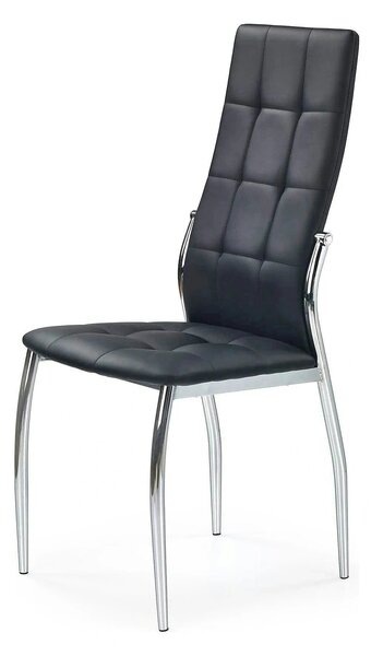 Scaun K209, negru/crom, piele ecologica/metal, 43x54x101 cm