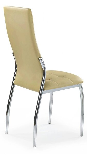 Scaune bucatarie inox K209, bej/crom, piele ecologica/metl, 43x54x101x
