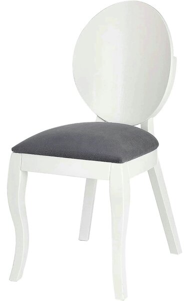 Scaun tapitat Verdi, gri/alb, stofa clasica/lemn de fag, 43X52X90 CM