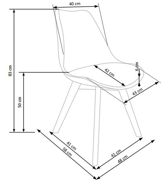 Scaun bucatarie K245, alb/transparent, piele ecologica/policarbonat, 4