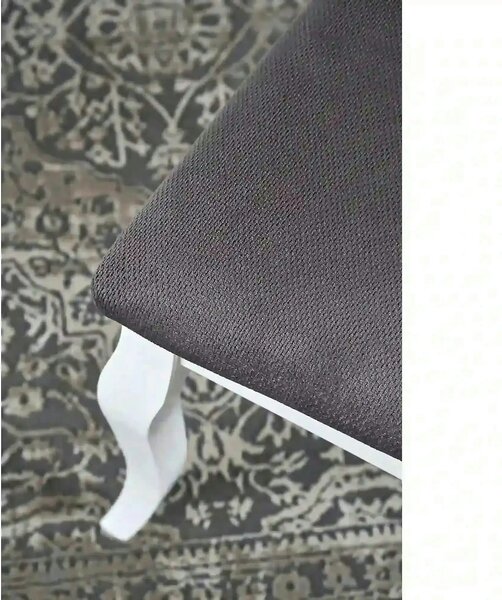 Scaun tapitat Verdi, gri/alb, stofa clasica/lemn de fag, 43X52X90 CM