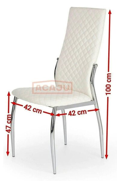Scaun bucatarie K238, gri/crom, piele ecologica/metal, 42X42X100 CM