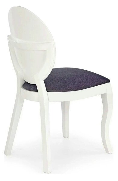 Scaun tapitat Verdi, gri/alb, stofa clasica/lemn de fag, 43X52X90 CM