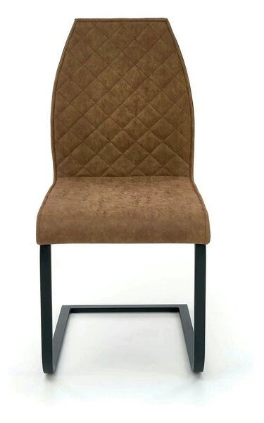 Scaun K265, maro/negru, piele ecologica/metal, 43x58x94 cm