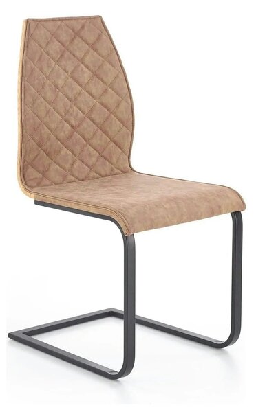 Scaun K265, maro/negru, piele ecologica/metal, 43x58x94 cm