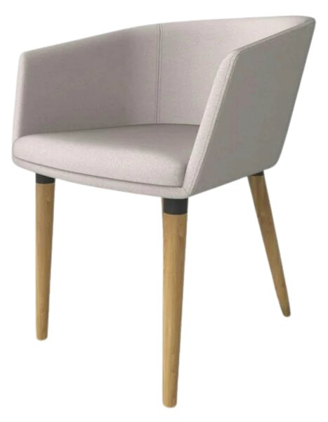 Scaun tapitat living K266, bej/stejar, stofa clasica/lemn, 56X56X72 CM