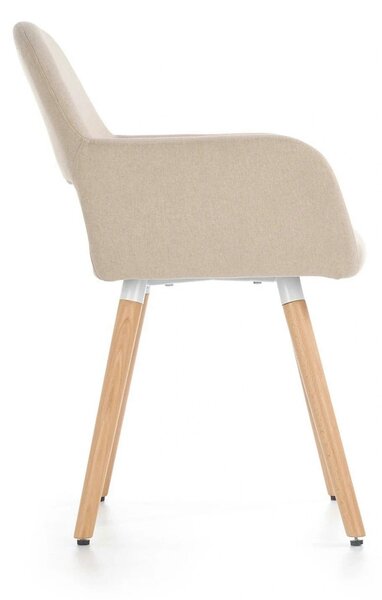 Scaun K283, bej/stejar, stofa clasica/lemn, 56X56X80 CM