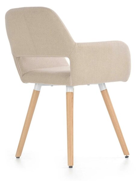 Scaun K283, bej/stejar, stofa clasica/lemn, 56X56X80 CM