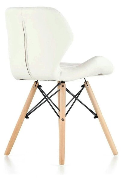 Scaune living K281, alb/stejar, piele ecologica/lemn, 48X51X74 CM