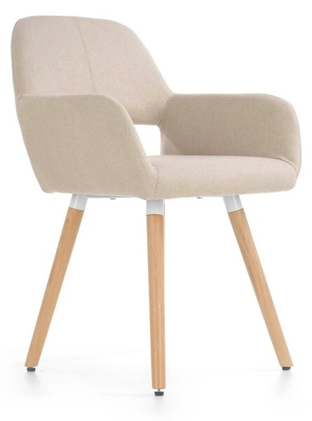 Scaun K283, bej/stejar, stofa clasica/lemn, 56X56X80 CM