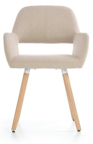 Scaun K283, bej/stejar, stofa clasica/lemn, 56X56X80 CM