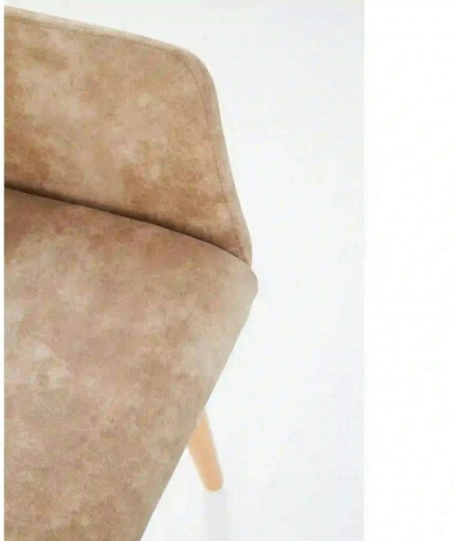 Scaun tapitat K287, bej/stejar, 58x61x85 cm