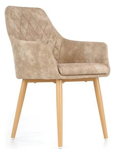 Scaun tapitat K287, bej/stejar, 58x61x85 cm