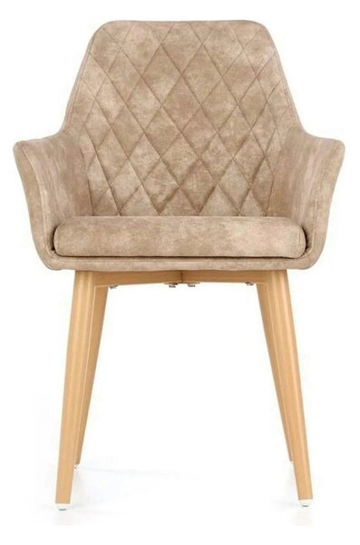 Scaun tapitat K287, bej/stejar, 58x61x85 cm
